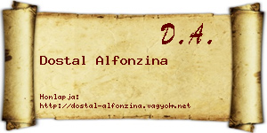 Dostal Alfonzina névjegykártya